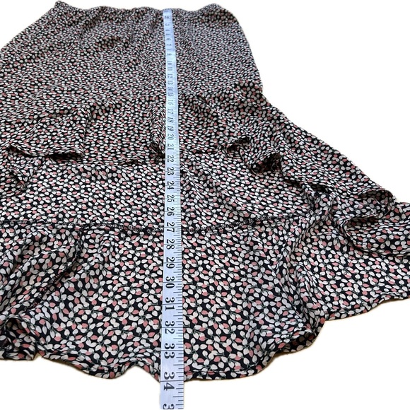 Max Studio High-Low Floral Print Boho Prairie Western Ruffle Midi Skirt. Size L - Picture 7 of 8